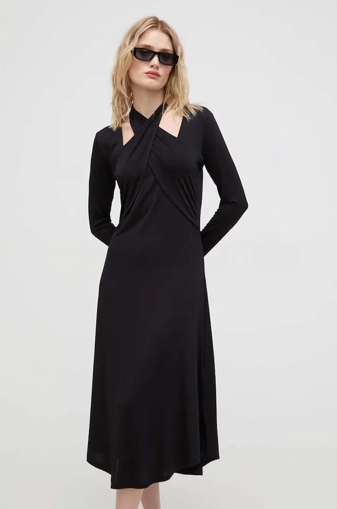 Bruuns Bazaar midi tricot neagră