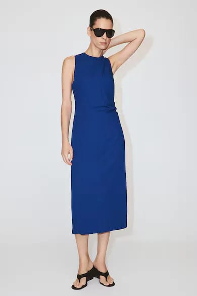 Mango midi uni albastru