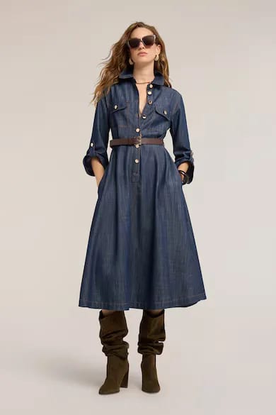 Motivi rochie-cămașă din denim
